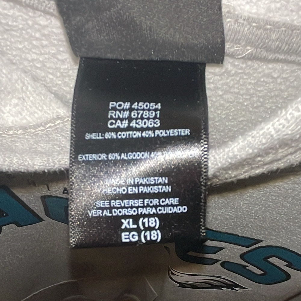 Vintage Boys Philly Philadelphia Eagles Grey Hoodie Youth Boys XL (16/18) - Picture 6 of 7